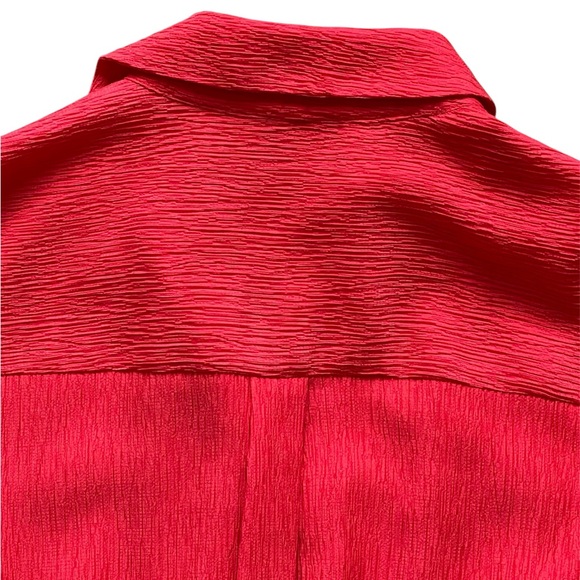 Briley Textured Shirt Dress - Cherry Tomato Color - Like new - Picture 8 of 13